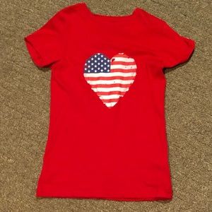 Love USA American Heart Flag Girls' T-Shirt